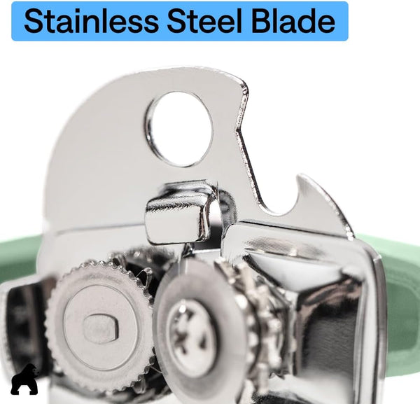 The Original GORILLA GRIP Heavy Duty Stainless Steel Smooth Edge Manual Can Opener and Bottle Openers, Soft Ergonomic Handle, Oversized Handheld