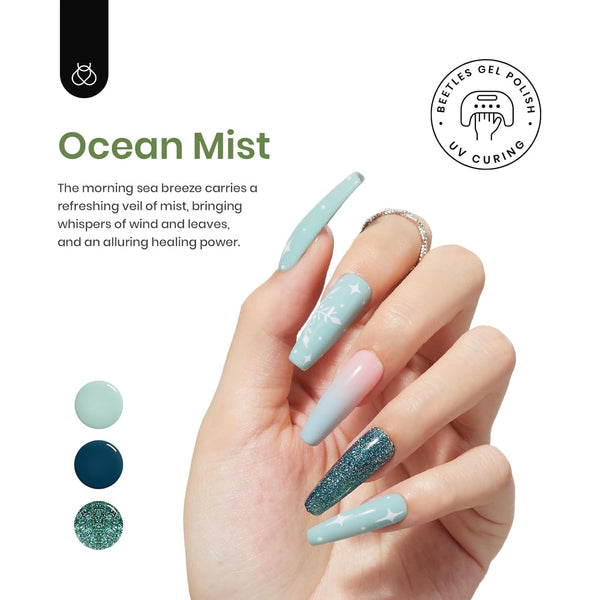 Beetles Spring Gel Nail Polish Set - 6 Colors Green Blue Glitter Gel Nail Polish Gel Soak off Uv Gel Polish Nail Art Manicure Gifts for Women