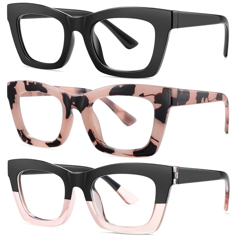 Okany Blue Light Blocking Glasses for Women Men Fashion Computer Screen Gaming TV Phones anti Eyestrain & UV Glare Glasses 3 Pack