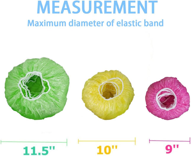 Washable Reusable Food Covers Storage Odd Shaped Plates Bowl Dishes Saran Wrap Color Coded by Size,100 Pieces