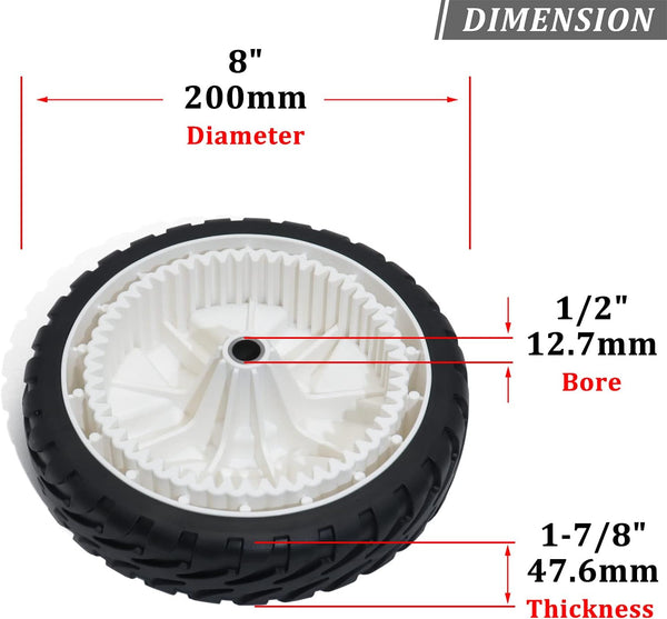 Cheemuii 119-0311 Lawn Mower Wheels 2 Pcs 8" Push Mower Front Drive Wheels Replace for Toro 119-0311 20330 20339 20350 20370 20954 137-4832