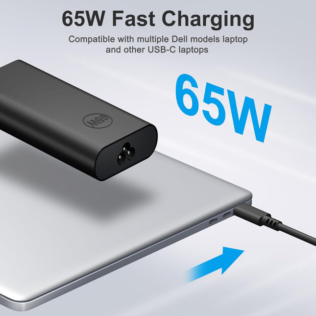Charger for Dell Laptop Computer 65W 45W USB C Fast Power Adapter, Chromebook Charger Type C Power Cord