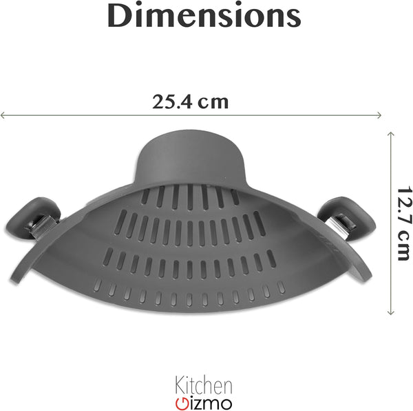 Kitchen Gizmo Snap N' Strain - Silicone Pasta Strainer Clip-On for Pots and Pans - Heat Resistant Colander for Vegetables and Noodles - Kitchen