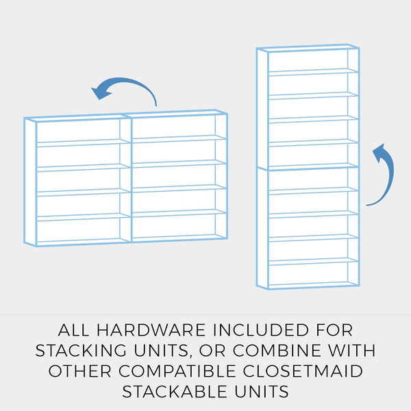 Closetmaid 1565 Stackable 5-Shelf Organizer, White