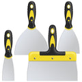 Dekeones Putty Knife Set, 4PCS Stainless Steel Scraper Paint Tool with Comfortable Grip for Drywall Repair, Wallpaper Removal and Plaster