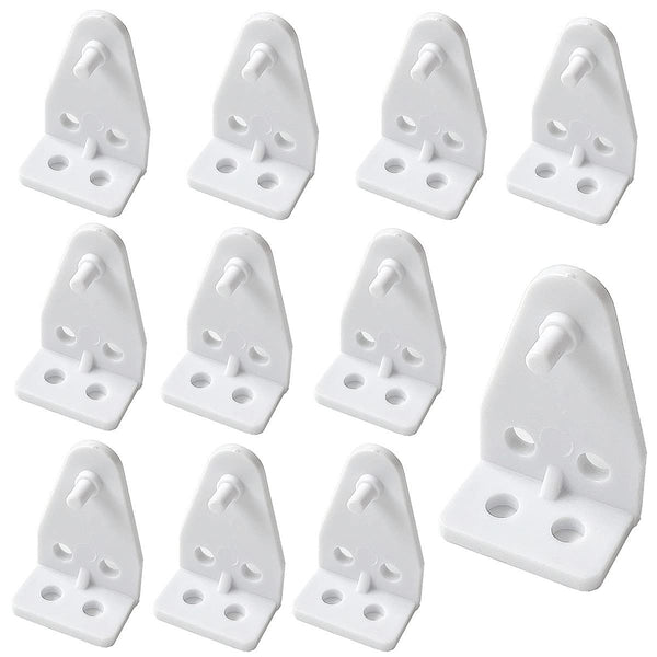 Cutelec 8Pcs Hold down Bracket Bottom Rail Hold Clips White Plastic on 1Inch Mini Blinds