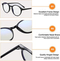 HJSTES Vintage Blue Light Glasses for Women Men round Bluelight Blocking Glasses Thick TR90 Frame Eyeglasses