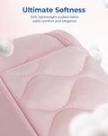 BAGSMART Travel Makeup Bag, 2-Piece Puffy Quilted Cute Make Up Bag Cosmetic Bags for Women, Large Wide-Open Toiletry Pouch Gifts for Toiletries