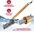 BBQ-AID All Angles BBQ Grill Brush for Outdoor Grill â Cleans All Angles, Large Wooden Handle, and Stainless Steel Bristles - BBQ Brush for Grill