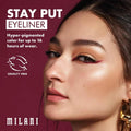 Milani Stay Put Eyeliner - Semi-Sweet (0.01 Ounce) Cruelty-Free Self-Sharpening Eye Pencil with Built-In Smudger - Line & Define Eyes with High