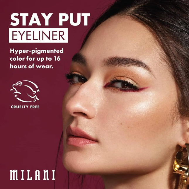 Milani Stay Put Eyeliner - Semi-Sweet (0.01 Ounce) Cruelty-Free Self-Sharpening Eye Pencil with Built-In Smudger - Line 
