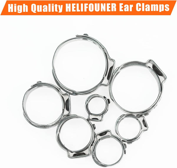 40 Pieces 15.3-18.5Mm 304 Stainless Steel Single Ear Hose Clamps
