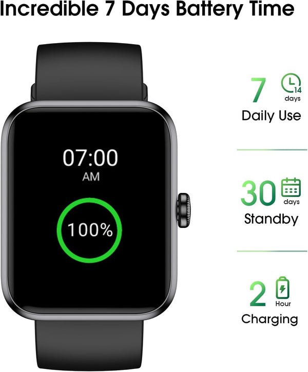 Smart Watch, Fitness Tracker with Heart Rate Monitor, Blood Oxygen, Sleep Tracker, 41Mm Touchscreen Smartwatch for Android Ios Swimming Waterproof