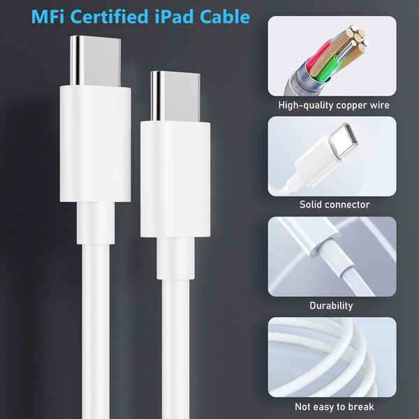 USB C Fast Charger for Apple Ipad Pro 13/12.9/11 Inch, Ipad 11Th/10Th Generation, Ipad Air 11/13 Inch/5Th/4Th, Ipad Mini 6Th/7Th, Ipad Charger