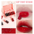 6 Colors Lip Tint Stain Set, Korean Velvet Watery Lip Stain Moisturizing Mini Liquid Lipstick, Multi-Use Lip and Cheek Tint, Long Lasting