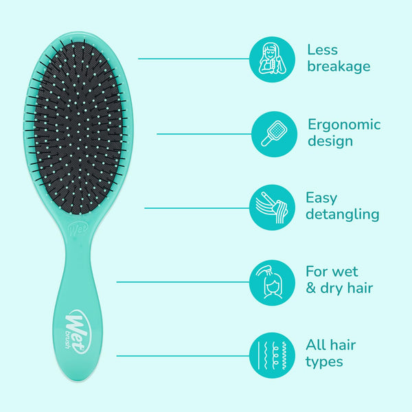 Wet Brush Original Detangler Hair Brush, Amazon Exclusive Aqua- Ultra-Soft Intelliflex Bristles-Detangling Hairbrush Glides through Tangles - All