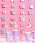 Xo, Fetti 3D Iridescent Butterfly Hanging Garland - 4 Pcs, 12' | Bachelorette Party Decorations, Birthday Supplies, Baby Shower Photo Booth, HBD,
