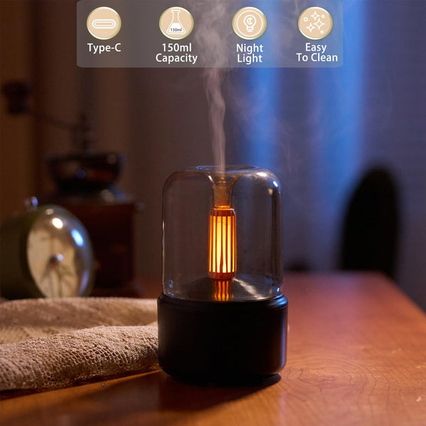 Essential Oil Diffuser, 150Ml Aromatherapy Diffuser with Auto Shut-Off Function, Ultrasonic Diffusers for Essential Oils, Cool Mist Humidifier