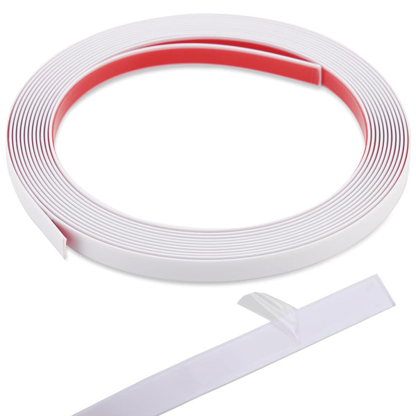 Peel and Stick Wall Trim, Flexible Mirror Edging, Finish Molding for Ceiling Floor Tile Edge Furniture and Home Decoration (Matte White, 196.8" X