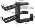 PC Gaming Headphone Stand & Controller Holder, 3 in 1 under Desk Clamp Universal Headset Controllers Hook with Adjustable and Swivelling Arm
