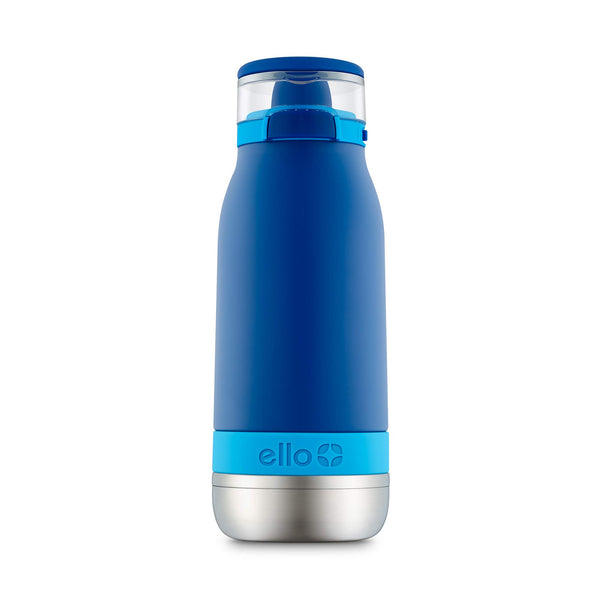 Ello Emma 14Oz Vacuum Insulated Stainless Steel Kids Water Bottle with Straw and Built-In Carrying Handle and Leak-Proof Locking Lid for School
