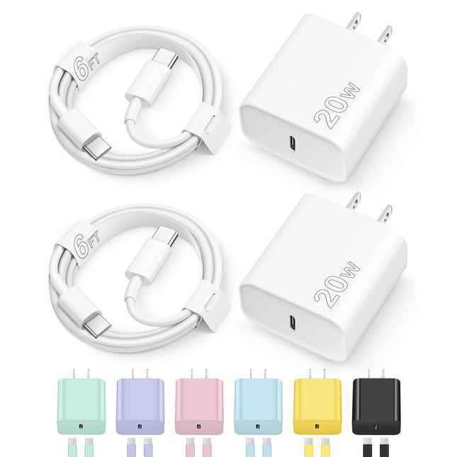 Iphone 16 15 Charger Fast Charging Type C Chargers USB C Charger Block Iphone 16 Chargers with 2 Pack 6FT Cable for Ipho