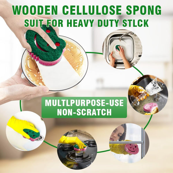 Smilepowo 12 Pack Scrub Sponge,Bulk Sponges,Dual-Sided Multi-Functional Premium Cleaning Sponges,Dishwashing Sponge for Heavy Duty Scouring