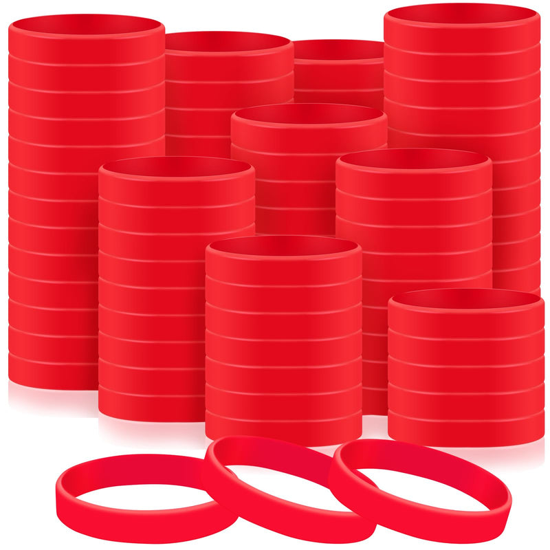 Liliful 200-Piece Blank Silicone Bracelets - Bulk Elastic Wristbands for Adults, Suitable for Team Events, Parties, and Stocking Stuffers(8 X 0.5