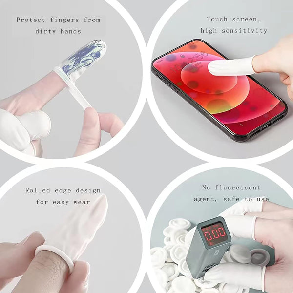 Approx. 420 Pcs Latex Finger Cots, Disposable Medium Finger Gloves, Fingertip Protectors, Thumb Covers, Sleeves Covers Protection for