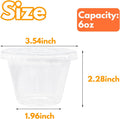 50 Pack Clear Cups with Lids,6 Oz Plastic Disposable Cups with Flat Lids(No Hole),Crystal PET Dessert Party Cups for Smoothy'S,Ice