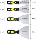 Dekeones Putty Knife Set, 4 Pack(1.5, 3, 4, 5 In) Stainless Steel Paint Scraper with Plastic Handle, Filling Spackle Knife for Cleaning,