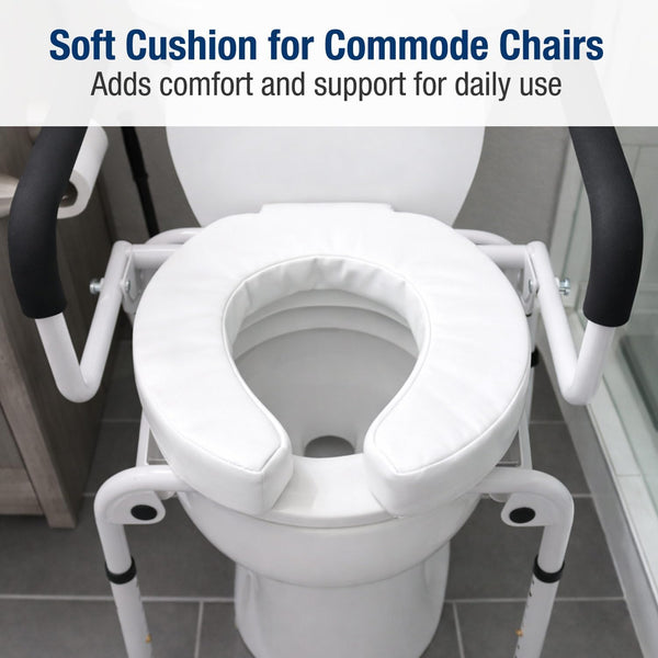 DMI Raised Toilet Seat Cushion Seat Cushion and Seat Cover to Add Extra Padding to the Toilet Seat While Relieving Pressure, Tear Resistant, FSA &