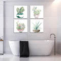 Dgbtcart Succulent Plants Bathroom Decor Wall Art, Green Cactus Pictures Canvas Print, Botanical Paintings for Bedroom Living Room Office