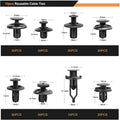 GOOACC 635Pcs Car Push Retainer Clips & Auto Fasteners Assortment -16 Most Popular Sizes Nylon Bumper Fender Rivets with 10 Cable Ties and