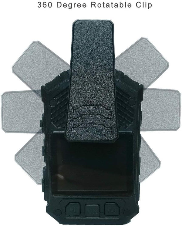 MIUFLY 1296P HD Police Body Camera with 2 Inch Display, Night Vision, Built in 32G Memory and GPS for Security