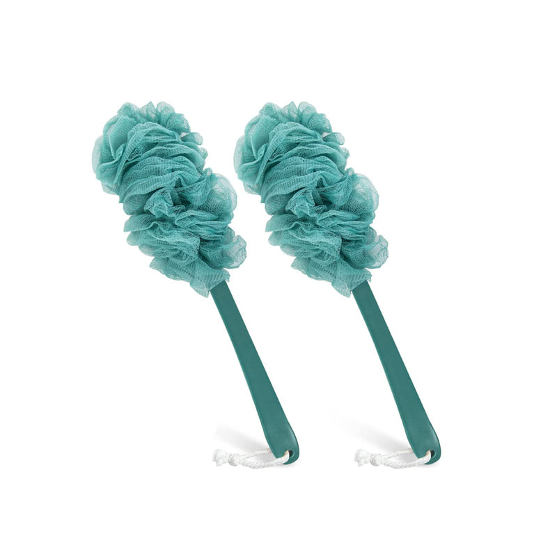 Back Scrubber for Shower, Qewro Loofah on a Stick as Shower Brush Exfoliating Body with Long Handle, Loofah Sponge Mens Loofah Bathing Accessories