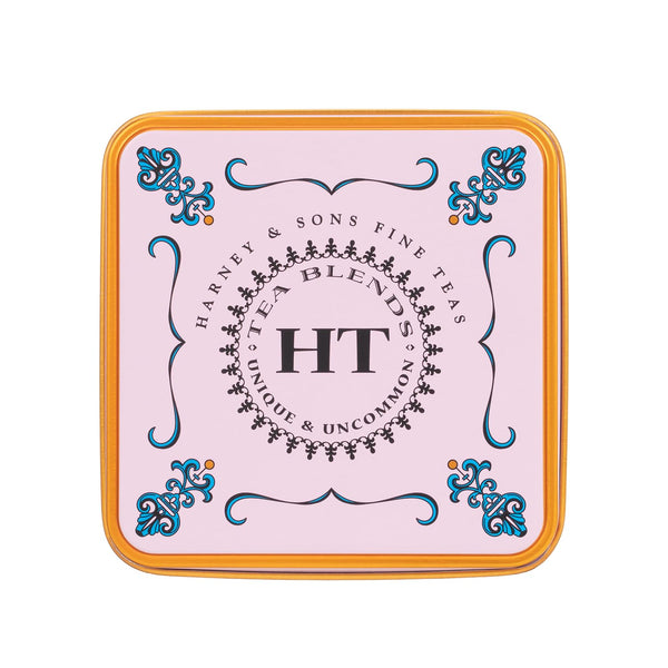 Harney & Sons Caffeinated Blossom Green Tea Tin Sachets Pink 31629, Cherry, 20 Count (Pack of 1)