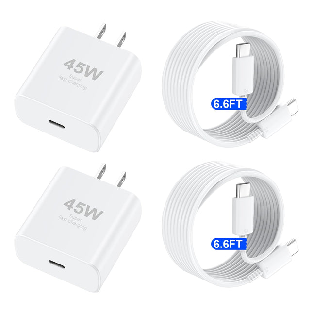 Phone 16 Pro Max Charger Fast Charging, 45W USB C Phone 16 Super Fast Charger Block with 6.6FT Long Type C Charging Cabl