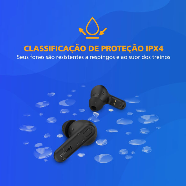 PHILIPS TAT1108 Wireless Earbuds,True Wireless Headphones,Powerful Bass with 6 Mm Driver,Clear Call with AI Mic,15-Hour Battery Life,Bluetooth