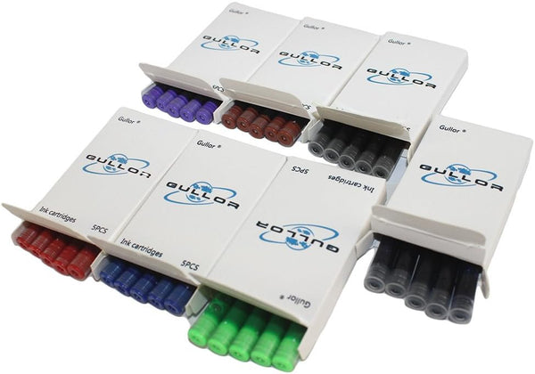 Gullor 35 PCS International Size Pen Ink Cartridge to Fit Jinhao Fountain Pens, 7 Colors, 7 Packs