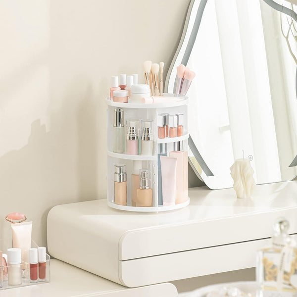 Hblife 360 Rotating Makeup Organizer Adjustable Carousel Large Capacity Revolving Perfume Organizer Skincare Organizers Cosmetic Storage Spinning