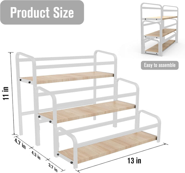 Spice Rack Organizer for Countertop , 3-Tier Spice Storage Holder with Magnetic Connetion for Kitchen , Durable Syrup Rack with Fall Protection