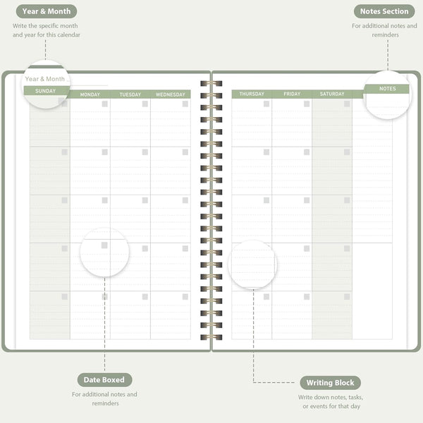 Undated Weekly Planner, Weekly to Do List Notebook with Goal, Organizer & Habit Tracker, A5 Daily Planner with Spiral Binding, Ideal for Office
