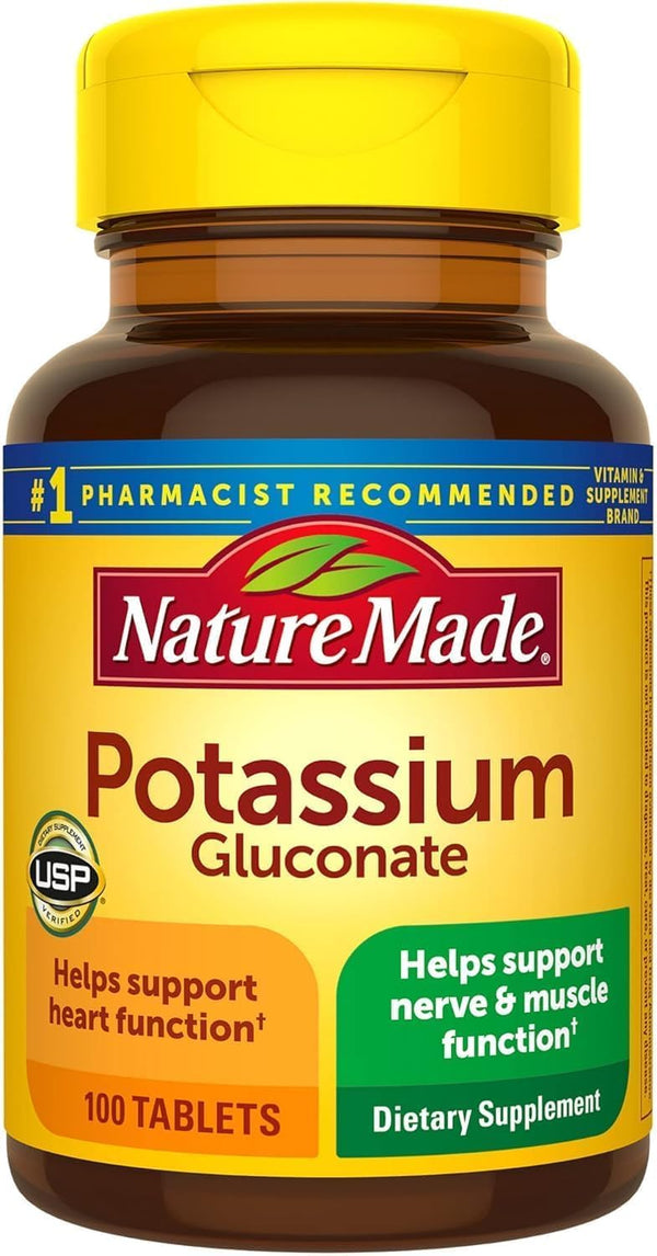 Nature Made Potassium Gluconate 550Mg, 100 Tablets (Pack of 5)