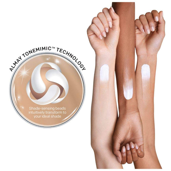 Almay Skintone Matching Foundation, Smart Shade Face Makeup, Hypoallergenic, Oil Free-Fragrance Free, Dermatologist Tested with SPF 15, Light,