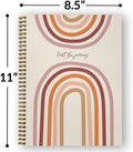 Softcover Trust the Journey 8.5" X 11" Motivational Spiral Health Journal/Notebook, 120 Daily Wellness Tracker Pages, Durable Gloss Laminated