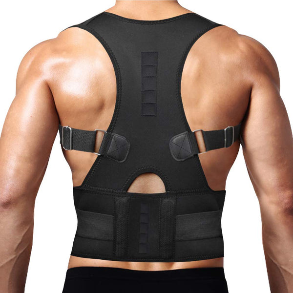 Thoracic Back Brace Posture Corrector - Magnetic Support for Neck Shoulder Upper and Lower Back Pain Relief - Perfect Posture Brace for Cervical