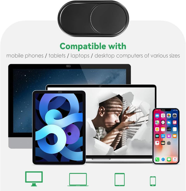 Cloudvalley Webcam Cover Slide[2-Pack], 0.023 Inch Ultra-Thin Metal Web Camera Cover for Macbook Pro, Imac, Laptop, PC, Ipad Pro, Iphone 8/7/6