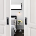 Ravinte 4 Pack Black Sliding Closet Door Handles Black Flush Pulls 4.72In Length Recessed Finger Pulls for Sliding Barn Door Sqaure Cabinet Pulls