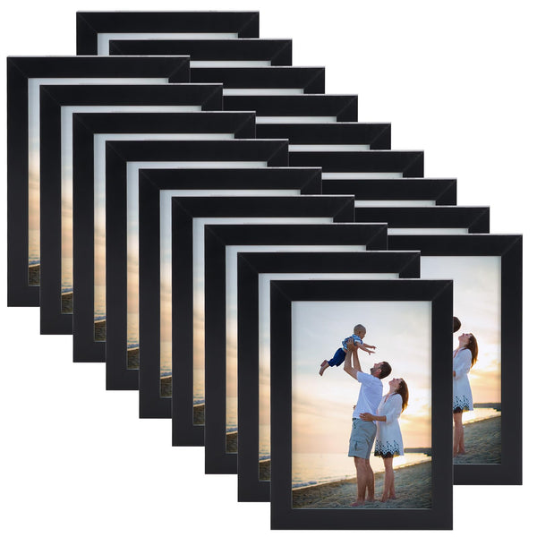 Hoikwo 18 Packs 3.5X5 Small Black Multi Picture Frames Set for Family Photos, Artwork, Light Weight Bulk 3.5 by 5 Frames Pack for Wall Hanging and